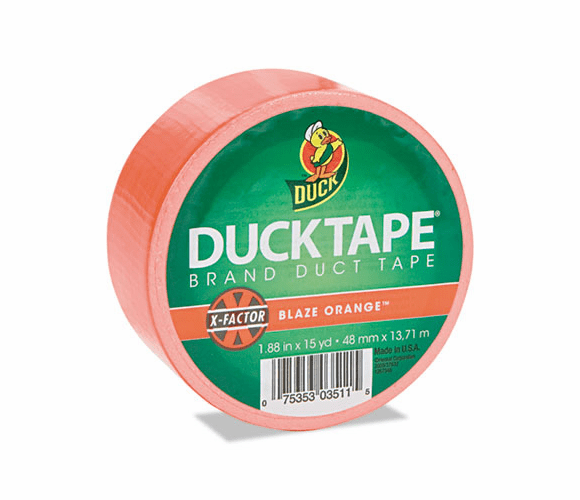 DUC1265019 Colored Duct Tape, 1.88" x 15 yds, 3" Core, Neon Orange By SHURTECH