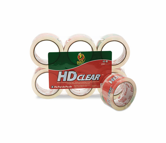 DUCCS556PK Heavy-Duty Carton Packaging Tape, 1.88" x 55 yds., Clear, 6 Rolls By SHURTECH