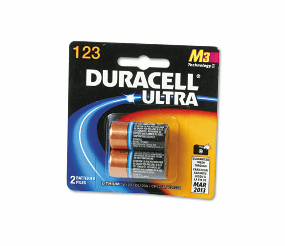 DURDL123AB2BPK Ultra High Power Lithium Battery, 123, 3V, 2/Pack By DURACELL PRODUCTS COMPANY