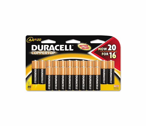 DURMN1500B20Z Coppertop Alkaline Batteries, Resealable, AA, 20/Pack By DURACELL PRODUCTS COMPANY