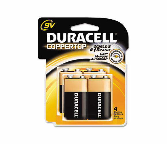 DURMN16RT4Z Coppertop Alkaline Batteries, 9V, 4/Pack By DURACELL PRODUCTS COMPANY