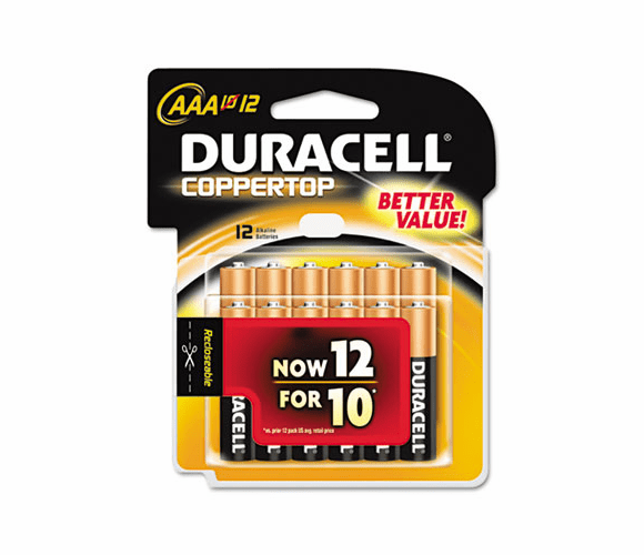 DURMN24RT12Z Coppertop Alkaline Batteries, AAA, 12/Pack By DURACELL PRODUCTS COMPANY