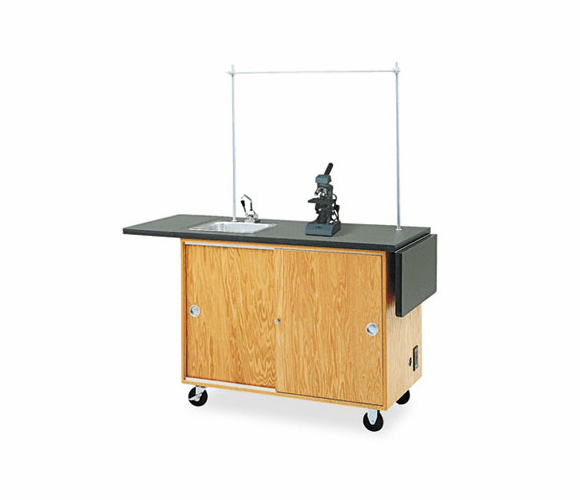 DVW4121K Mobile Laboratory Table, Rectangular, 48w x 24d x 36h, Black By DIVERSIFIED WOODCRAFTS, INC.