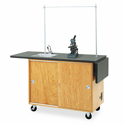 DVW4121K Mobile Laboratory Table, Rectangular, 48w x 24d x 36h, Black By DIVERSIFIED WOODCRAFTS, INC.