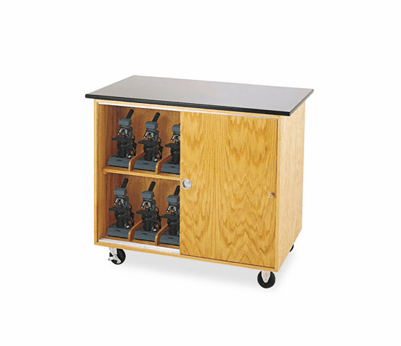 DVW4402K Mobile Storage Cabinet, 36w x 24d x 36h, Black/Oak By DIVERSIFIED WOODCRAFTS, INC.