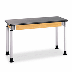 DVWP8102K Adjustable-Height Table, Rectangular, 48w x 24d x 27h, Black By DIVERSIFIED WOODCRAFTS, INC.