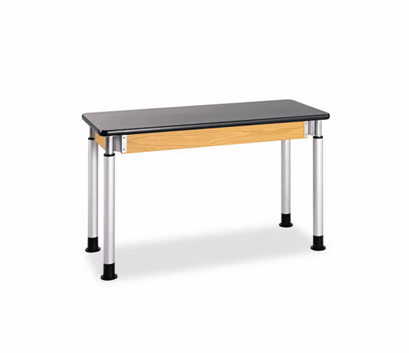 DVWP8102K Adjustable-Height Table, Rectangular, 48w x 24d x 27h, Black By DIVERSIFIED WOODCRAFTS, INC.