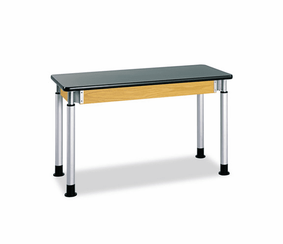 DVWP8302K Adjustable-Height Table, Rectangular, 72w x 24d x 27h, Black By DIVERSIFIED WOODCRAFTS, INC.