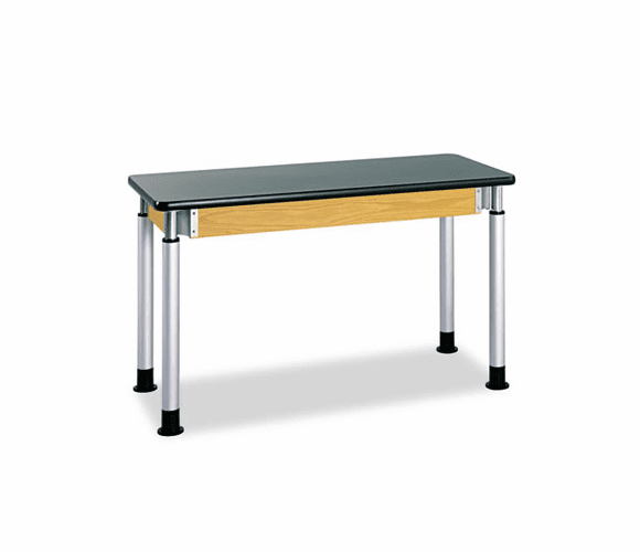 DVWP8601K Adjustable-Height Table, Rectangular, 60w x 24d x 27h, Black By DIVERSIFIED WOODCRAFTS, INC.