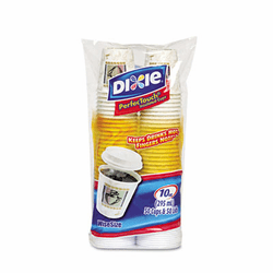 DXE5310COMBO600 Combo Box, Paper Hot Cups,10 oz, White Lid, 1 Box of 50 Cups & Lids By DIXIE FOOD SERVICE