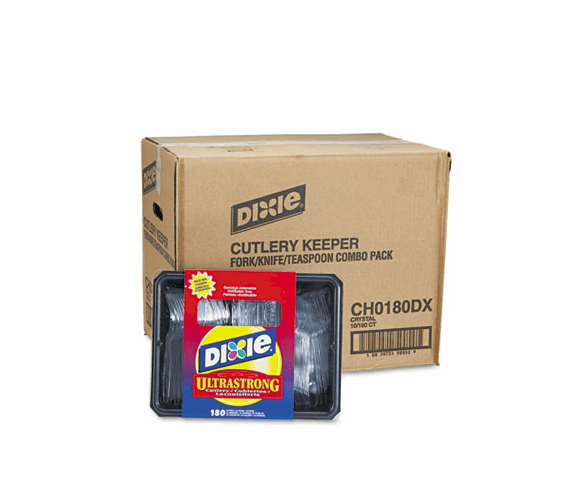 DXECH0180DX7CT Tray w/Heavyweight Crystal Plastic Tableware, 1800/Carton By DIXIE FOOD SERVICE