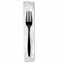 DXEFH53C7 Individually Wrapped Forks, Plastic, Black, 1000/Carton By DIXIE FOOD SERVICE