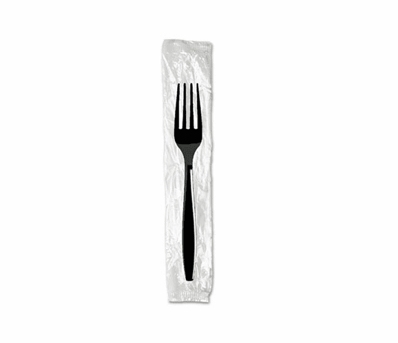 DXEFH53C7 Individually Wrapped Forks, Plastic, Black, 1000/Carton By DIXIE FOOD SERVICE