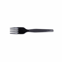 DXEFM507 Plastic Cutlery, Heavy Mediumweight Forks, Black, 100/Box By DIXIE FOOD SERVICE