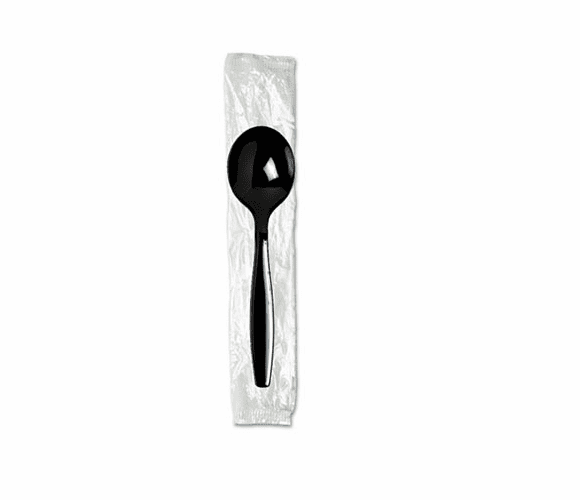 DXESH53C7 Individually Wrapped Spoons, Plastic, Black, 1000/Carton By DIXIE FOOD SERVICE