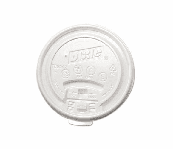 DXETB9542 Plastic Lids for Hot Drink Cups, 12 & 16 oz., White, 1000/Carton By DIXIE FOOD SERVICE