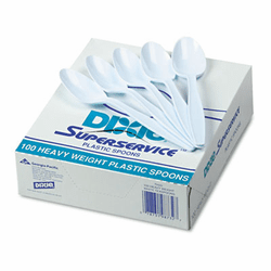 DXETH207 Plastic Cutlery, Heavyweight Teaspoons, White, 100/Box By DIXIE FOOD SERVICE
