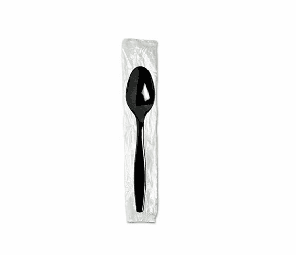 DXETH53C7 Individually Wrapped Teaspoons, Plastic, Black 1000/Carton By DIXIE FOOD SERVICE