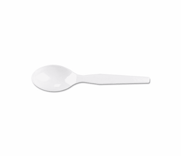 DXETM207 Plastic Cutlery, Heavy Mediumweight Teaspoons, White, 100/Box By DIXIE FOOD SERVICE
