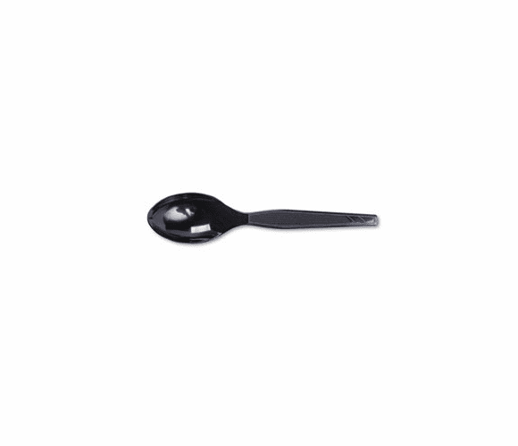 DXETM507 Plastic Cutlery, Heavy Mediumweight Teaspoons, Black, 100/Box By DIXIE FOOD SERVICE
