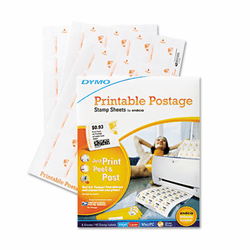DYM1750042 PRINTABLE POSTAGE LABELS, 8-1/2 X 11, WHITE, 192 LABELS By DYMO