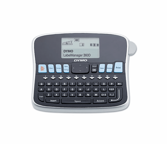 DYM1754488 LabelManager 360D, 2 Lines, 2-4/5w x 7-4/5d x 5-9/10h By DYMO