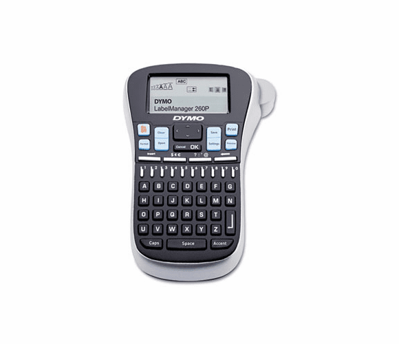 DYM1754490 LabelManager 260P, 2 Lines, 4-7/10w x 2-4/9d x 6-4/5h By DYMO