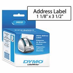 DYM30252 Address Labels, 1-1/8 x 3-1/2, White, 700/Box By DYMO
