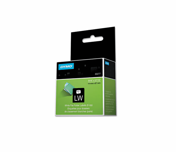 DYM30277 2-Up File Folder Labels, 9/16 x 3-7/16, White, 260/Pack By DYMO