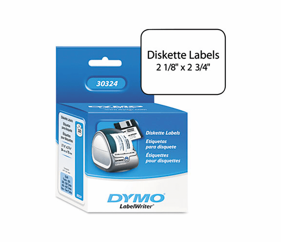 DYM30324 Diskette Labels, 2-3/4 x 2-1/8, White, 320/Box By DYMO