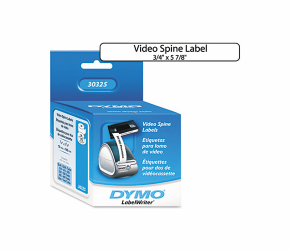 DYM30325 VHS/Spine Labels, 3/4 x 5-7/8, White/Blue, 150/Box By DYMO