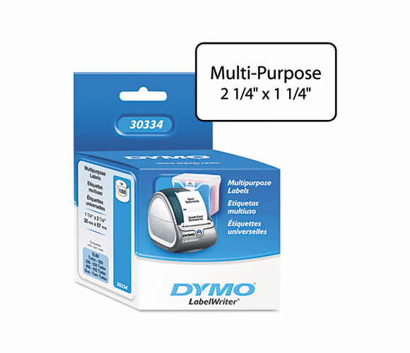 DYM30334 Address Labels, 1-1/4 x 2-1/4, White, 1000/Roll By DYMO