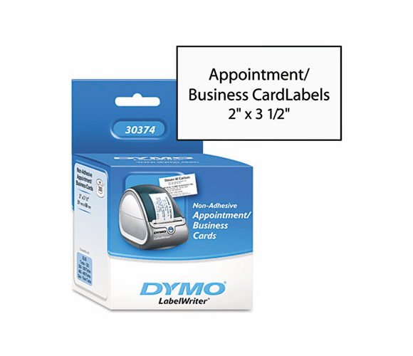 DYM30374 Business/Appointment Cards, 2 x 3 1/2, White, 300/Box By DYMO