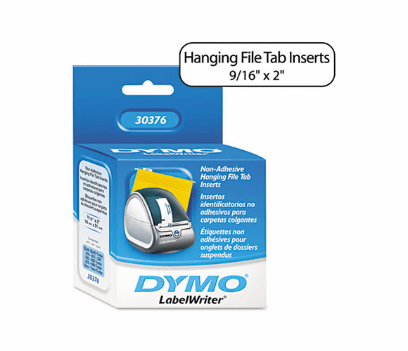 DYM30376 Hanging File Folder Tab Inserts, 9/16 x 2, White, 260/Box By DYMO