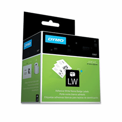 DYM30857 Self-Adhesive Name Badge Labels, 2-1/4 x 4, White, 250/Box By DYMO