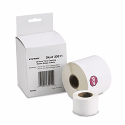 DYM30911 Visitor Management Time-Expiring Name Badges, Adhesive, 2-1/4 x 4, 250/Box By DYMO