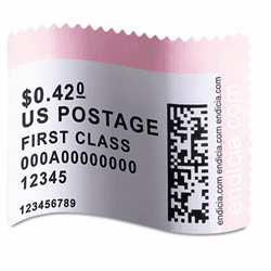 DYM30915 LabelWriter Postage Stamp Labels, 1-5/8 x 1-1/4, White, 200/RL By DYMO