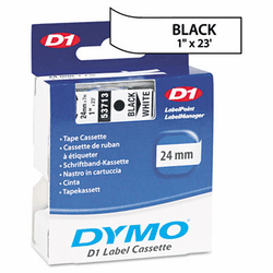 DYM53713 D1 Standard Tape Cartridge for Dymo Label Makers, 1in x 23ft, Black on White By DYMO