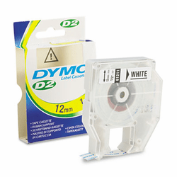 DYM61211 D2 Tape Cassette for Dymo Labelmakers 9000, 6000, PC-10, 1/2in x 32ft, White By DYMO