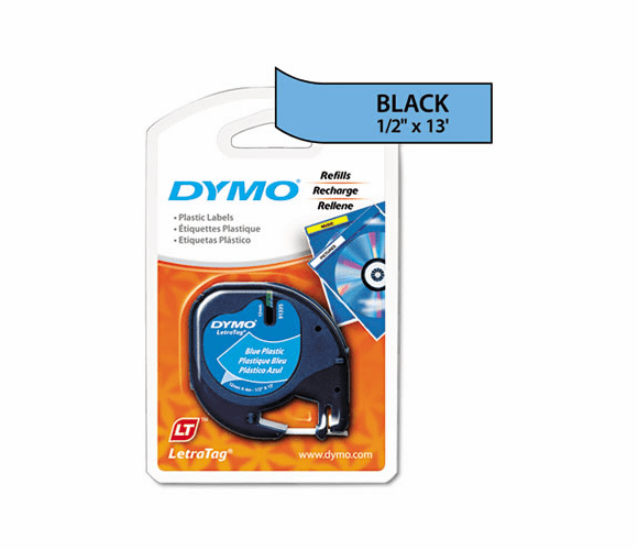DYM91335 LetraTag Plastic Label Tape Cassette, 1/2in x 13ft, Ultra Blue By DYMO