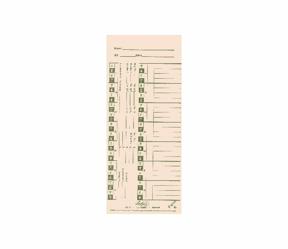 E - Time card designed (weekly w/deductions) 1 sided. 1000 Cards. By Lathem