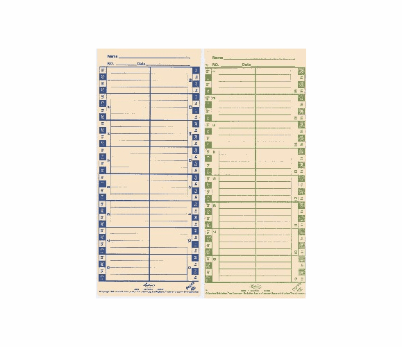 E3 - Time cards (semi-monthly - monthly) 2 sided. 1000 Cards By Lathem