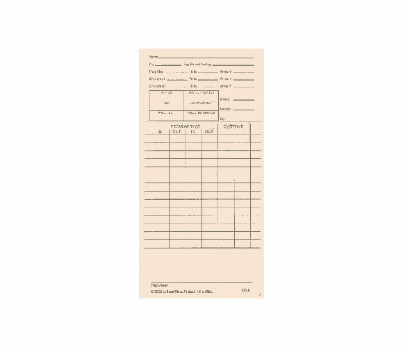 E6-B - Bi-Weekly Time Cards, 1000 Cards By Lathem