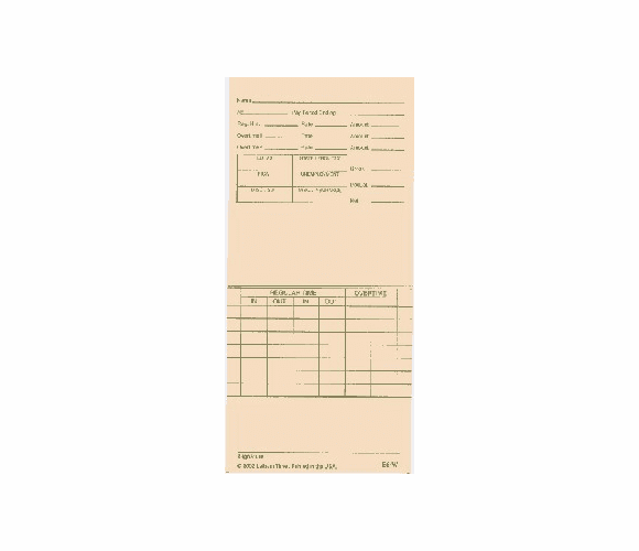 E6-W - Weekly Time Cards, 1000 Cards. By Lathem