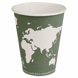ECOEPAHCL12 World Art Renewable Resource Hot Drink Cups w/Lids, 12 oz., 50 Cups-50 Lids/Box By ECO-PRODUCTS,INC.