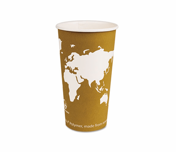ECOEPBHC20WA World Art Renewable Resource Compostable Hot Drink Cups, 20 oz, Tan, 1000/Carton By ECO-PRODUCTS,INC.