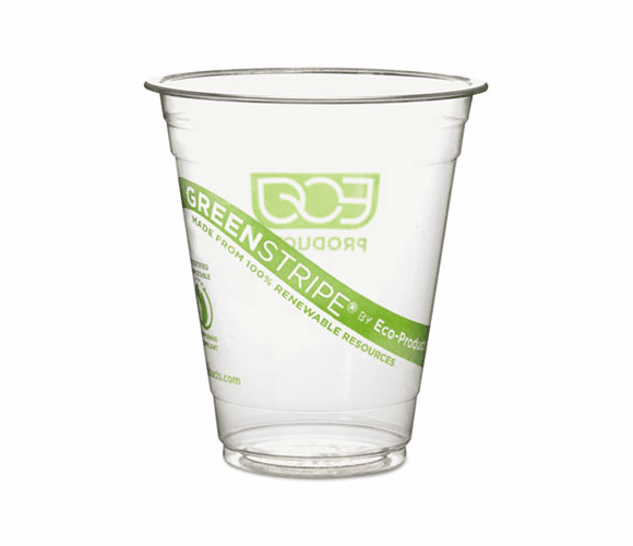 ECOEPCC12GS GreenStripe Renewable Resource Compostable Cold Drink Cups, 12 oz, Clr, 1000/Ctn By ECO-PRODUCTS,INC.
