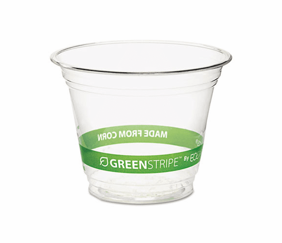 ECOEPCC9SGSPK GreenStripe Renewable Resource Compostable Cold Drink Cups, 9 oz., Clr, 50/Pack By ECO-PRODUCTS,INC.