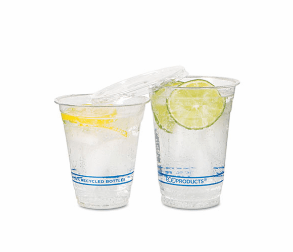 ECOEPCR12PK BlueStripe Recycled Content Clear Plastic Cold Drink Cups, 12 oz., Clear, 50/Pack By ECO-PRODUCTS,INC.