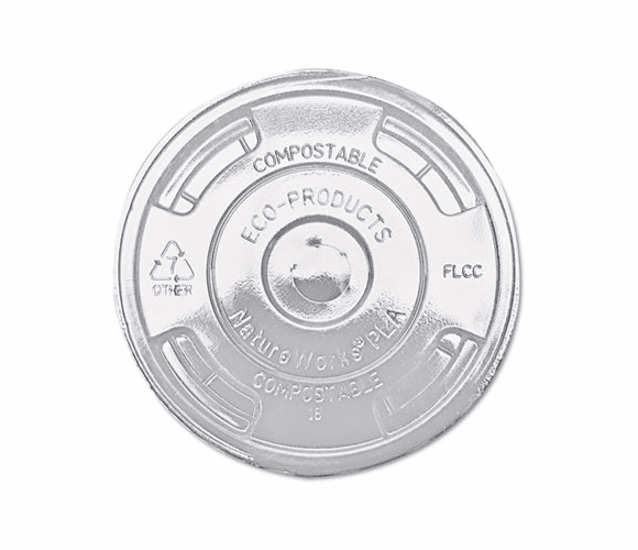 ECOEPFLCC Compostable Cold Drink Cup Lids, Flat, Clear, 1000/Carton By ECO-PRODUCTS,INC.